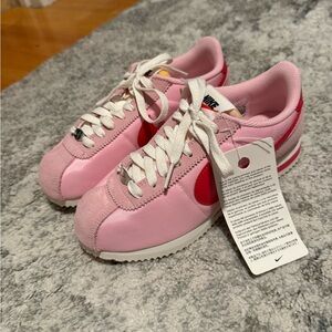 Nike Pink and Red Cortez Sneakers